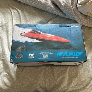 Red RC Boat with Remote Control